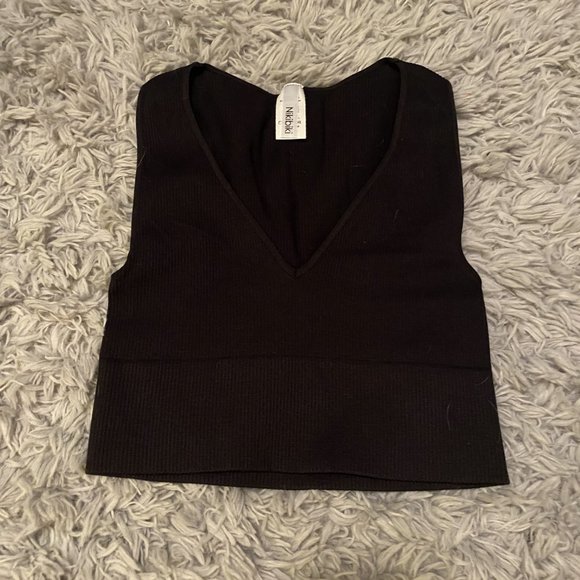 NWT Black Nikibiki Plunge Tank Top - Picture 4 of 5